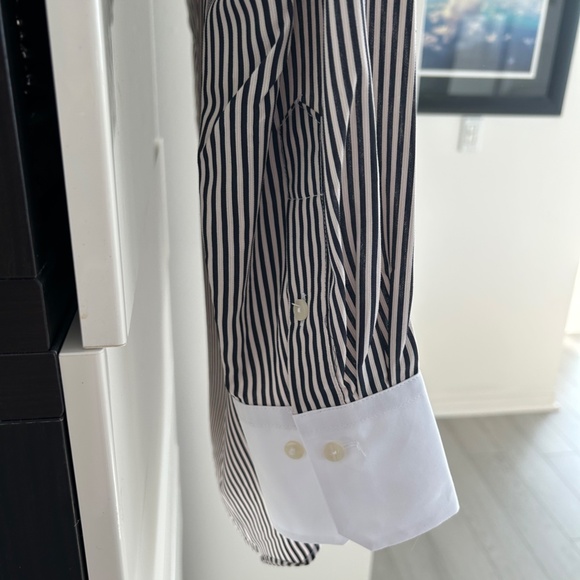 NWT Mango Strip Contrast Blouse - Picture 3 of 5